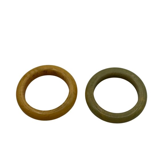 Vintage Yellow & GreenAcrylic Rings Size 6.75 - Picture 2 of 4